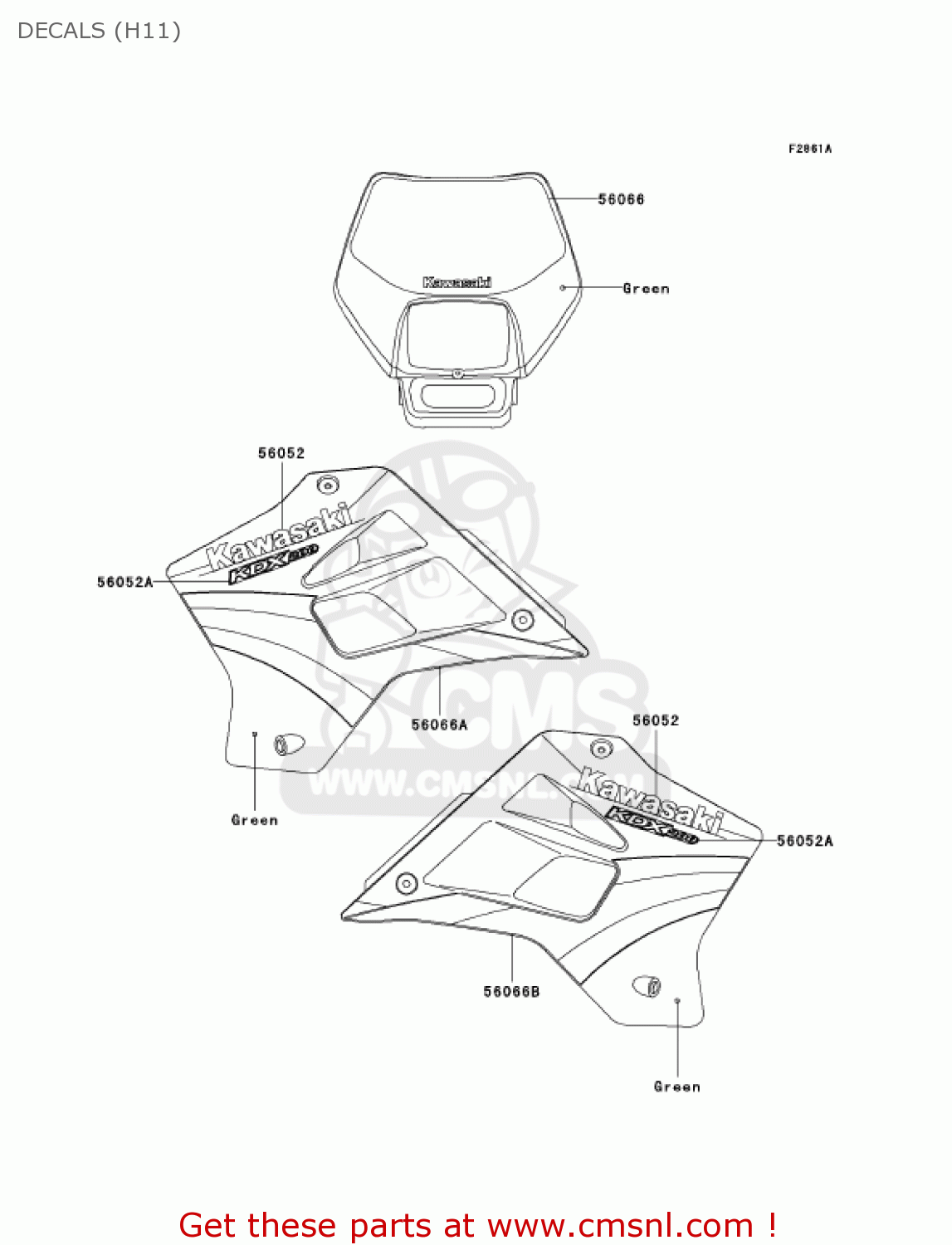 DECALS (H11) KDX200-H11 KDX200 2005