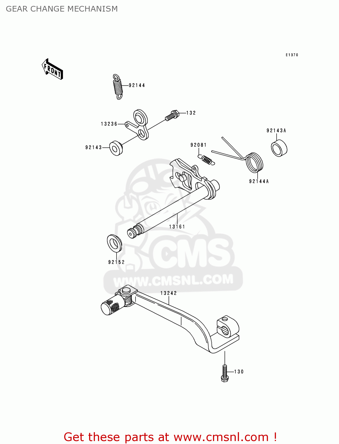 GEAR CHANGE MECHANISM KDX200-H2 1996 EUROPE UK FR