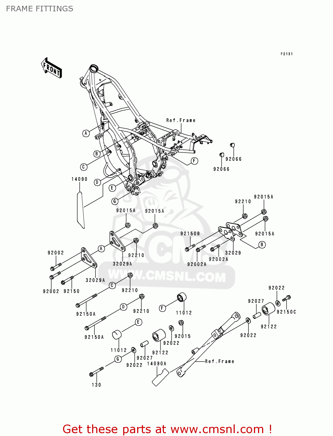 FRAME FITTINGS KDX200-H2 1996 EUROPE UK FR