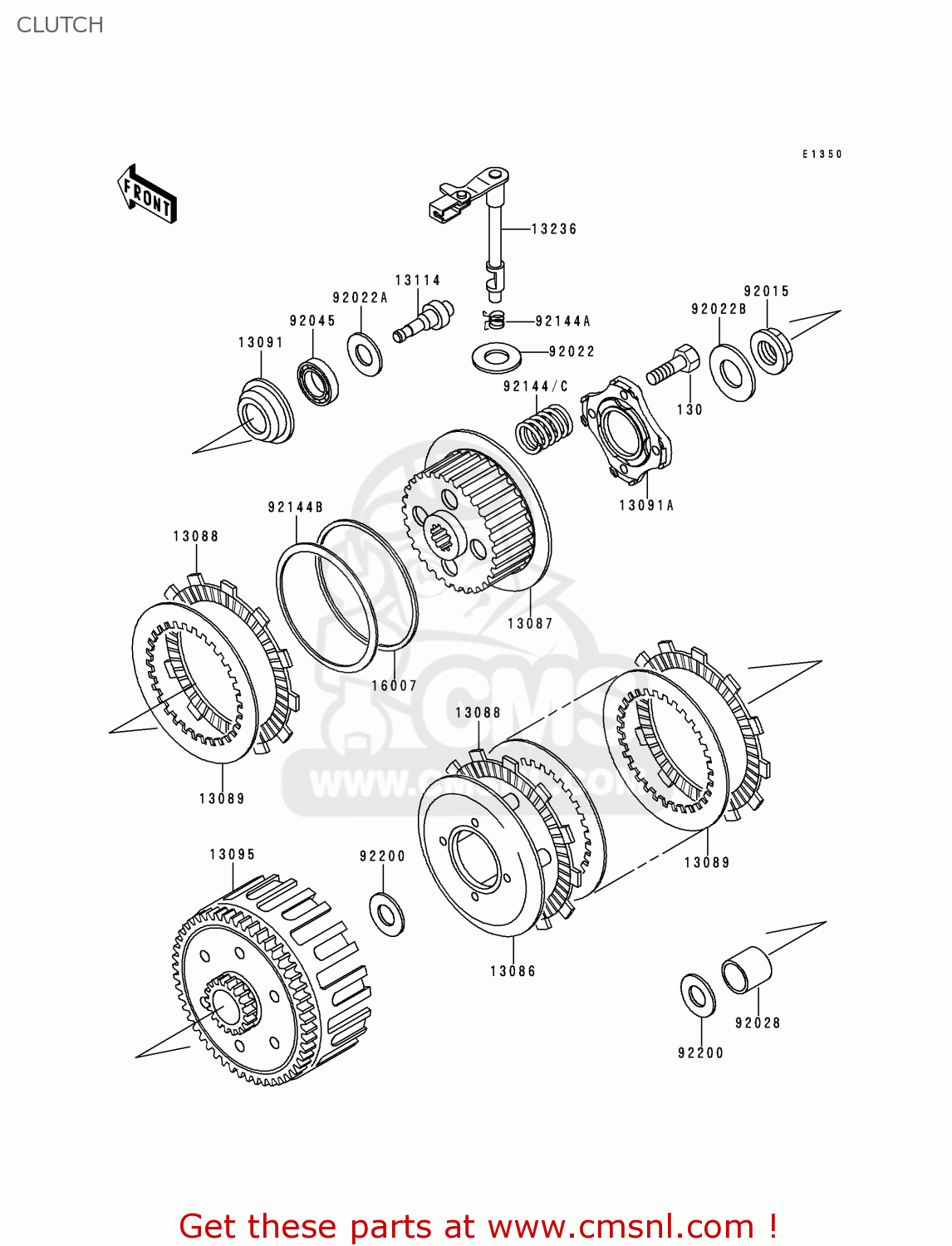CLUTCH KDX200-H2 1996 USA CANADA