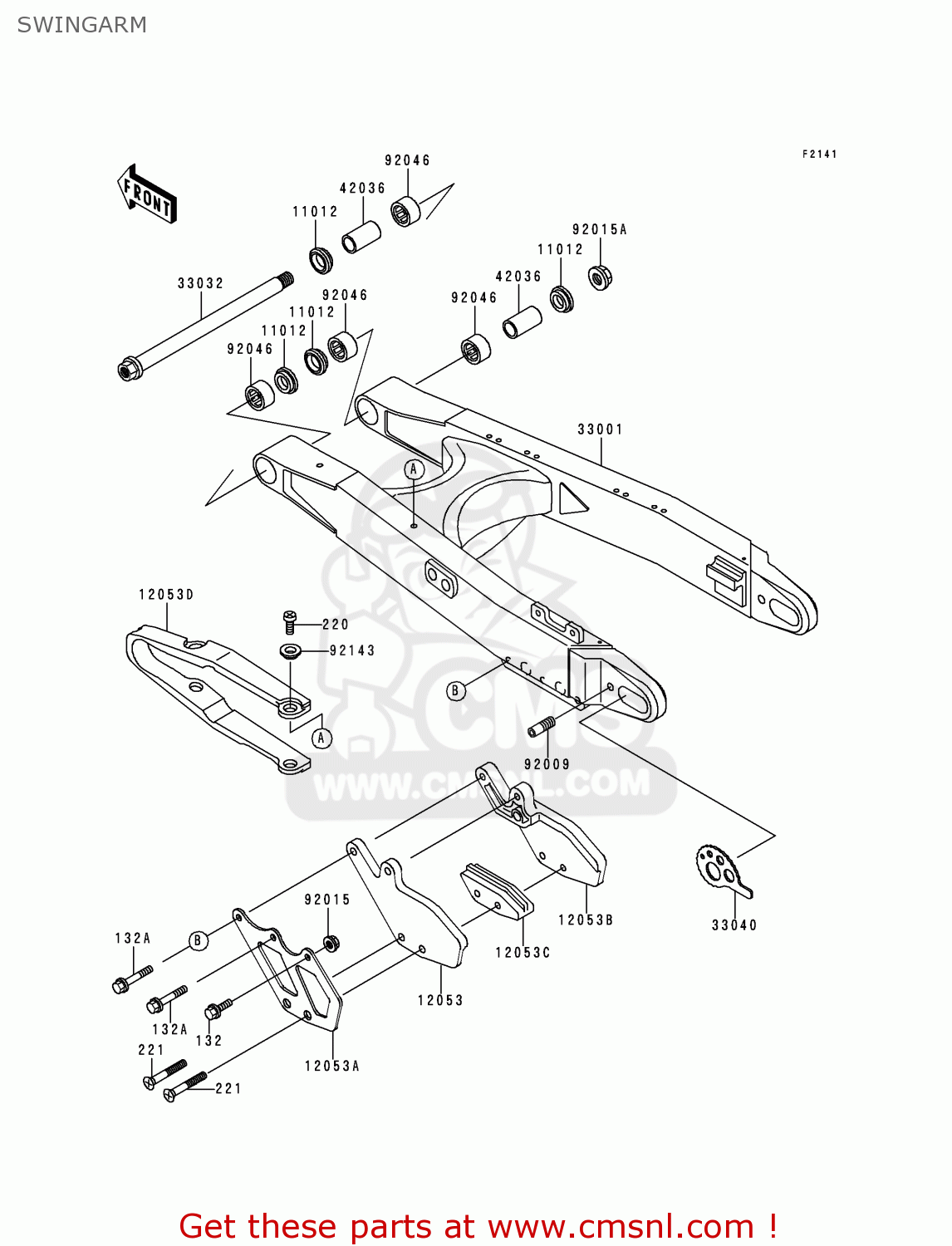 SWINGARM KDX200-H2 1996 USA CANADA