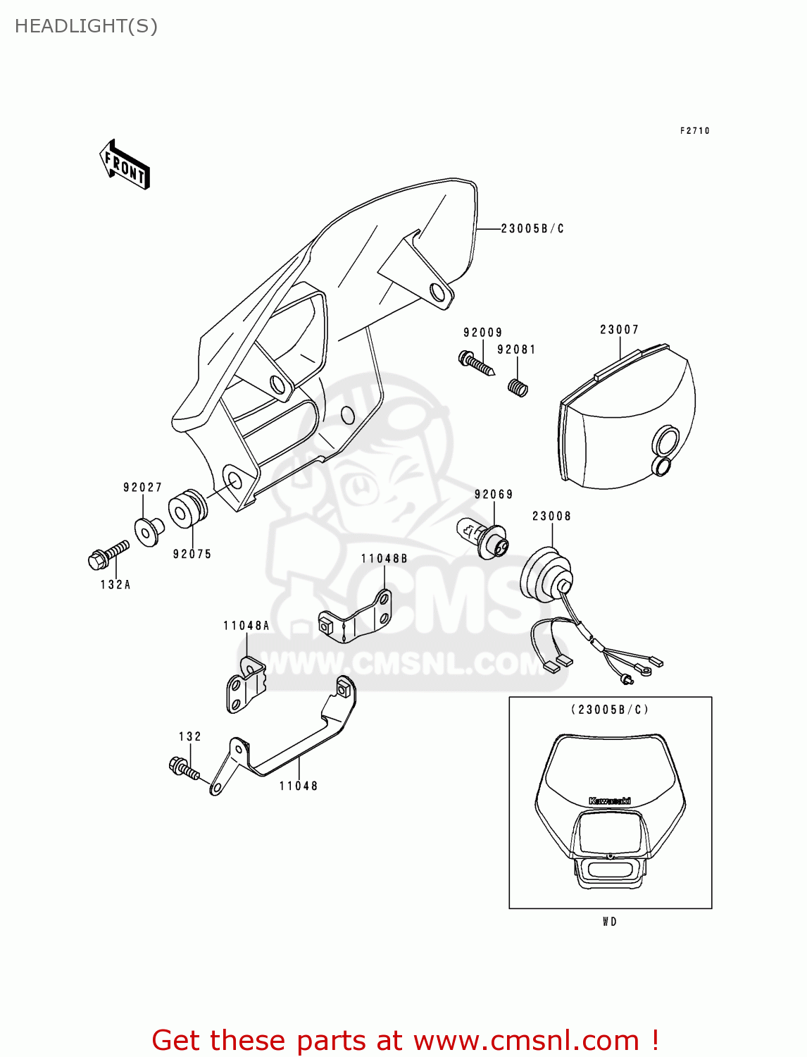 HEADLIGHT(S) KDX200-H2 1996 USA CANADA