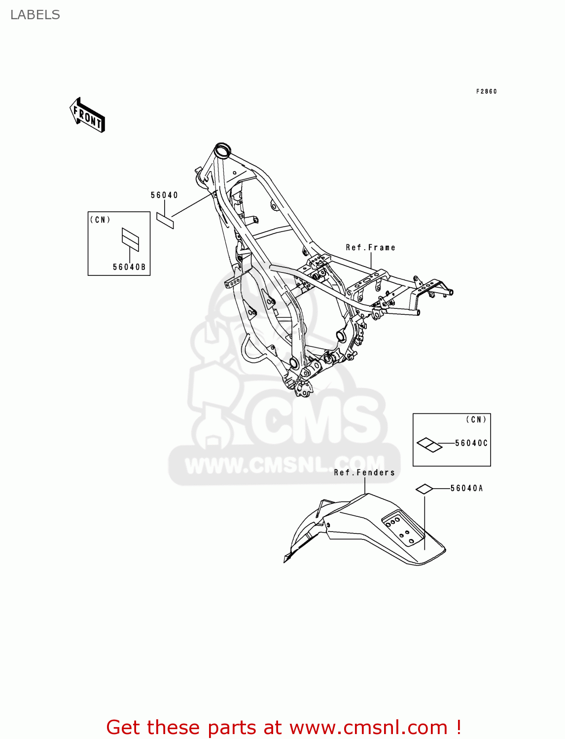LABELS KDX200-H2 1996 USA CANADA