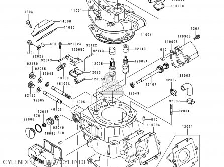 CYLINDER HEAD/CYLINDER - KDX200-H2 1996 USA CANADA
