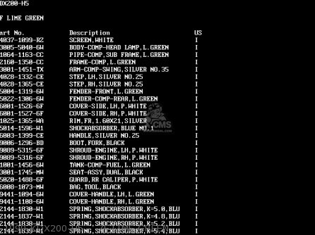 1999 KDX200-H5    7F LIME GREEN - KDX200-H2 1996 USA CANADA