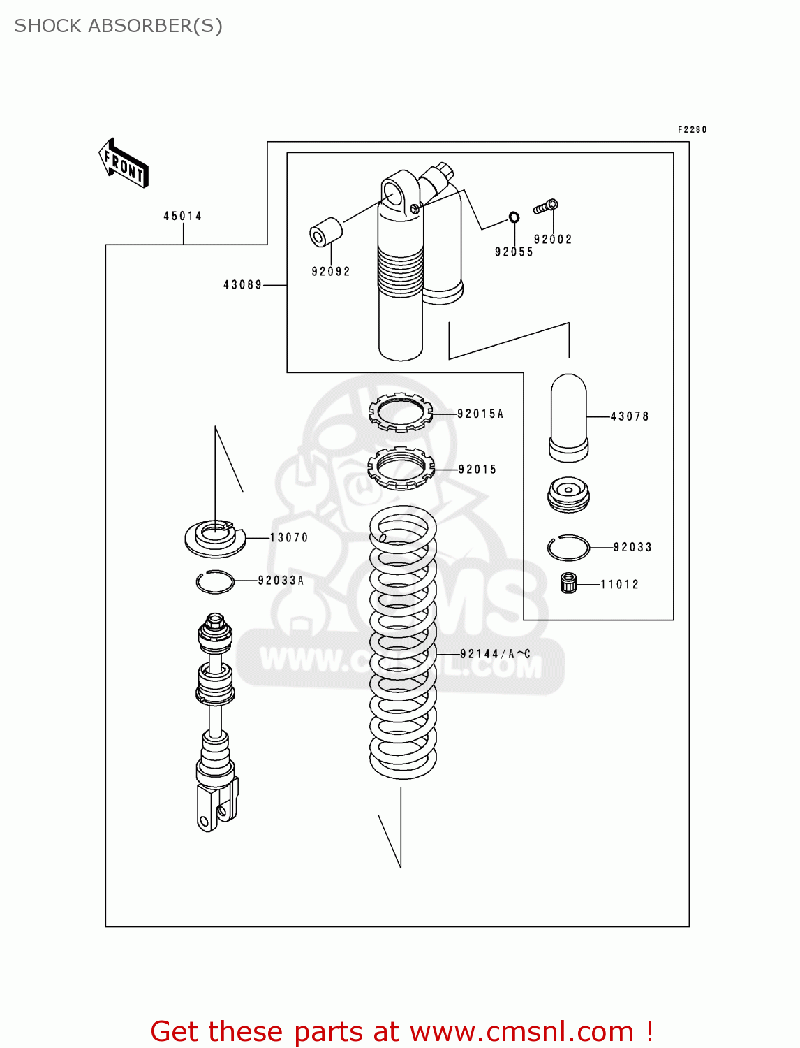 SHOCK ABSORBER(S) KDX200-H3 1997 EUROPE UK FR