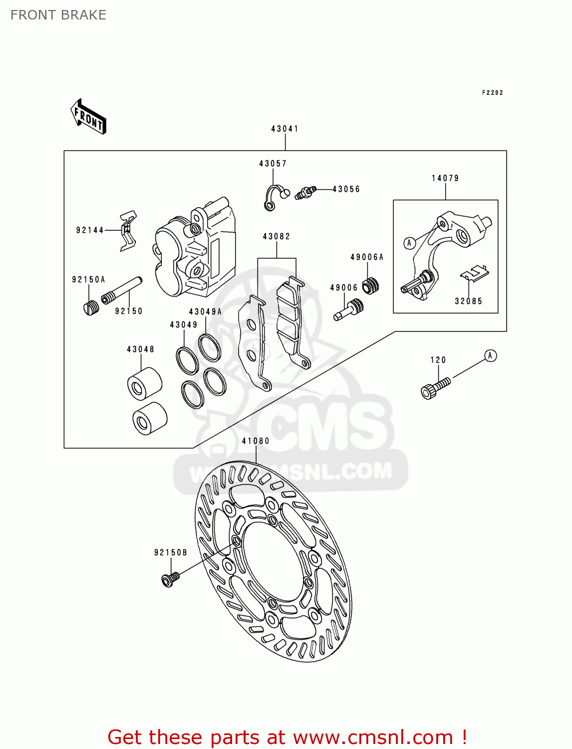 FRONT BRAKE KDX200-H3 1997 EUROPE UK FR