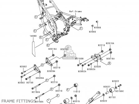 FRAME FITTINGS - KDX200-H3 1997 EUROPE UK FR