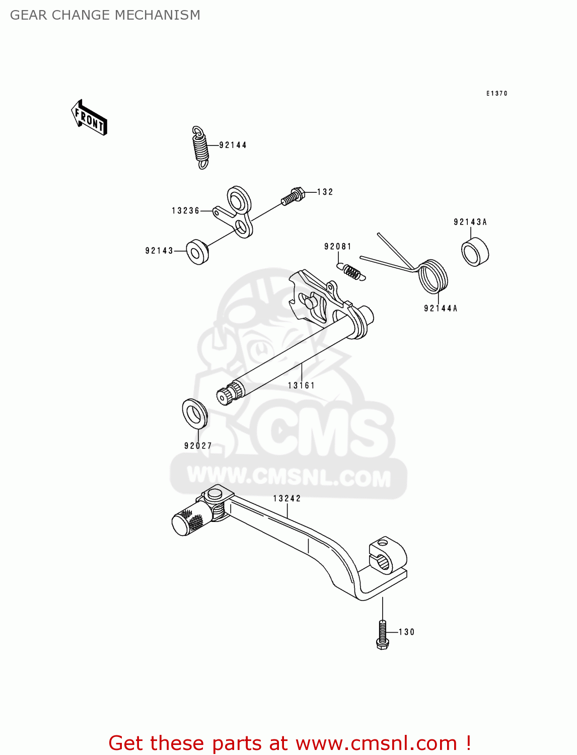 GEAR CHANGE MECHANISM KDX200-H3 1997 USA CANADA