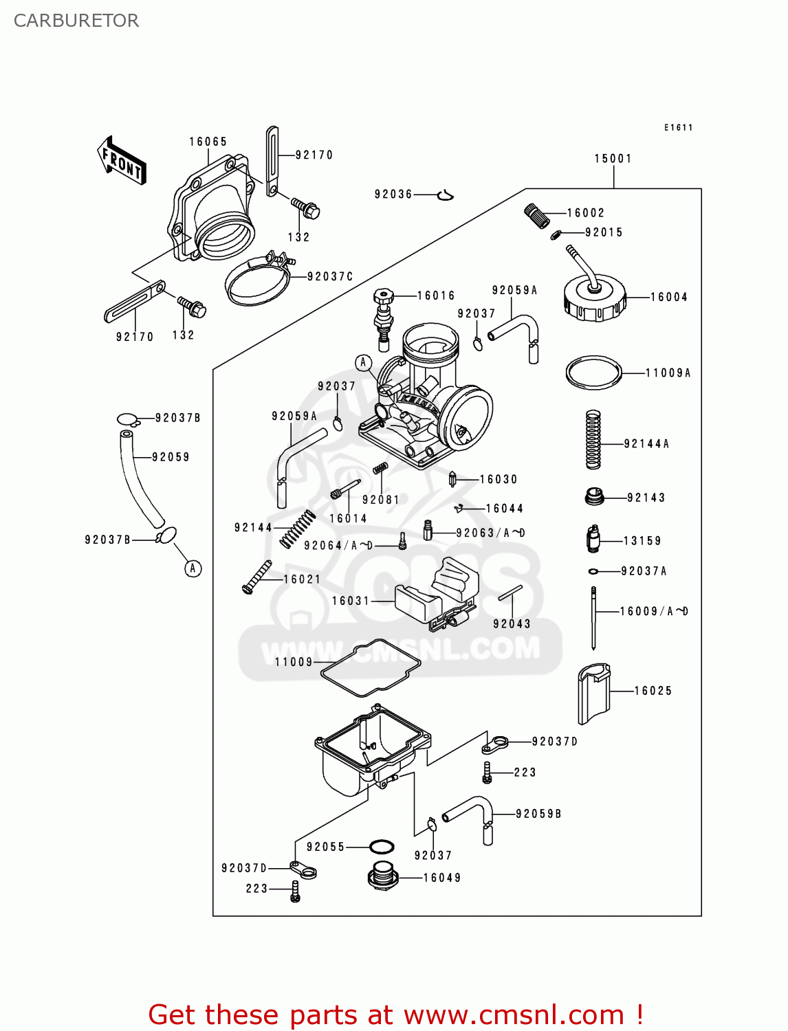 CARBURETOR KDX200-H3 1997 USA CANADA