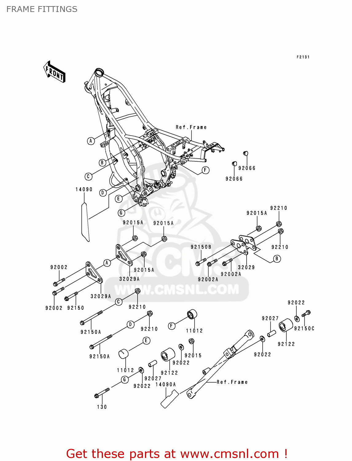 FRAME FITTINGS KDX200-H3 1997 USA CANADA