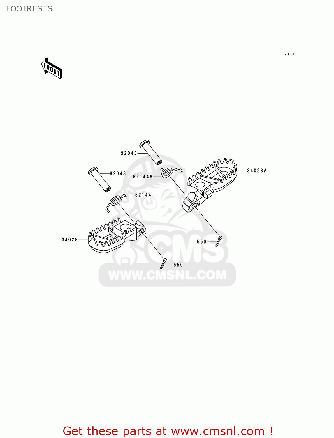 FOOTRESTS KDX200-H3 1997 USA CANADA