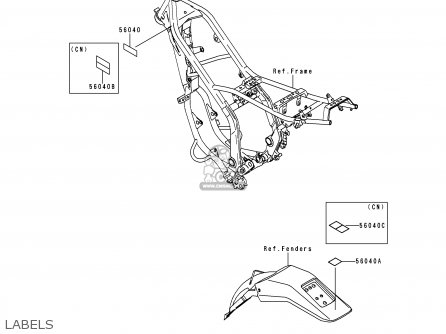 LABELS - KDX200-H3 1997 USA CANADA