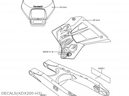 DECALS(KDX200-H3) - KDX200-H3 1997 USA CANADA