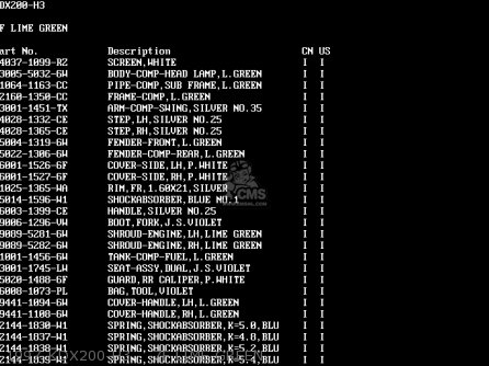 1997 KDX200-H3    7F LIME GREEN - KDX200-H3 1997 USA CANADA