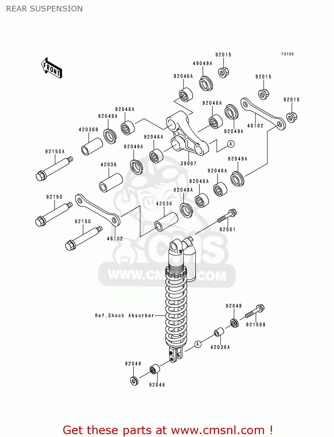 REAR SUSPENSION KDX200-H4 1998 USA CANADA