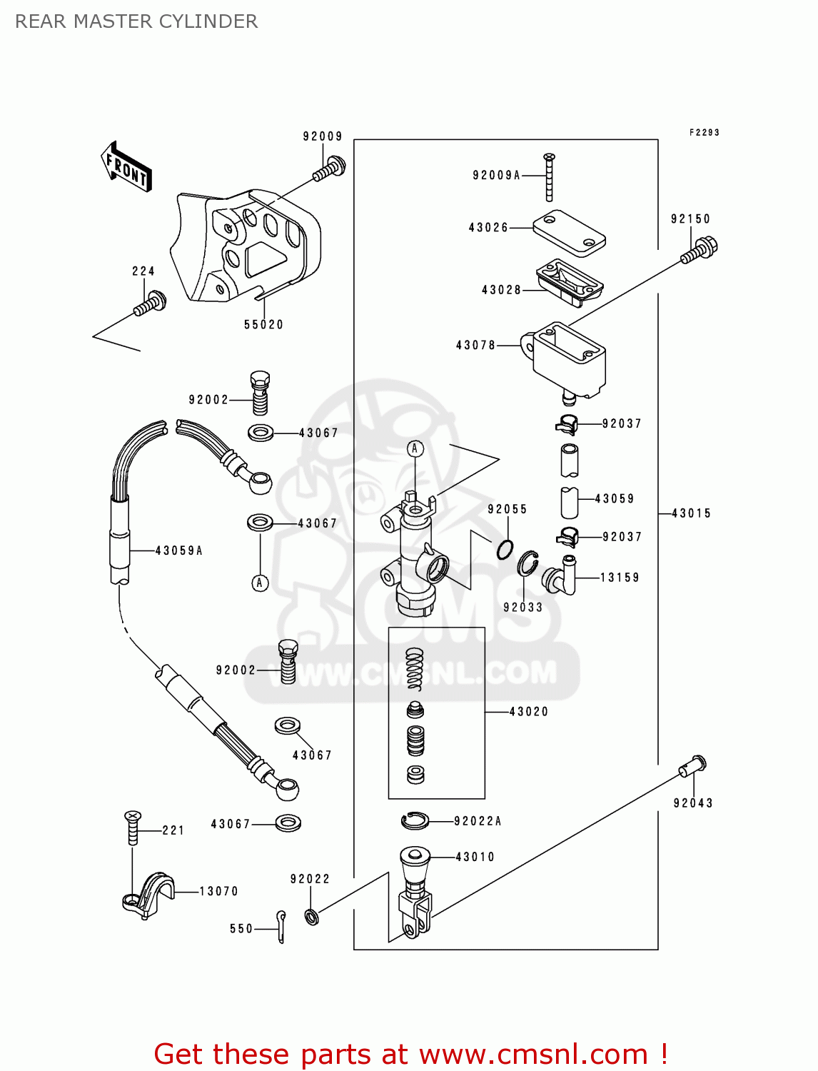 REAR MASTER CYLINDER KDX200-H4 1998 USA CANADA