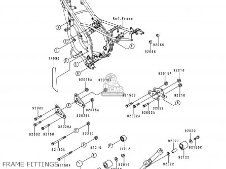 FRAME FITTINGS - KDX200-H4 1998 USA CANADA