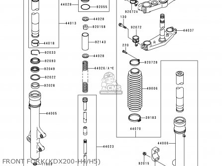 FRONT FORK(KDX200-H4/H5) - KDX200-H4 1998 USA CANADA