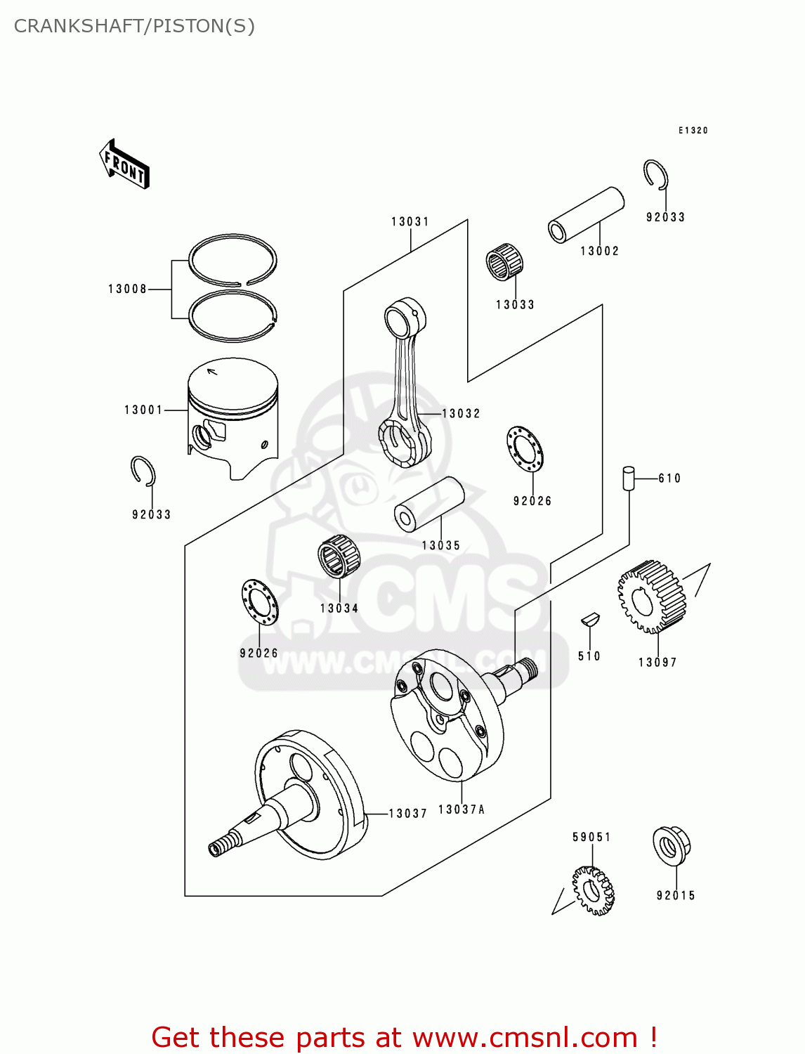 CRANKSHAFT/PISTON(S) KDX200-H5 1999 EUROPE