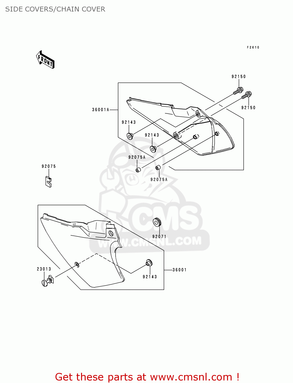 SIDE COVERS/CHAIN COVER KDX200-H5 1999 EUROPE