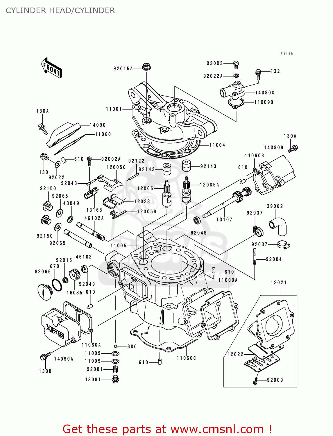 CYLINDER HEAD/CYLINDER KDX200-H5 1999 USA