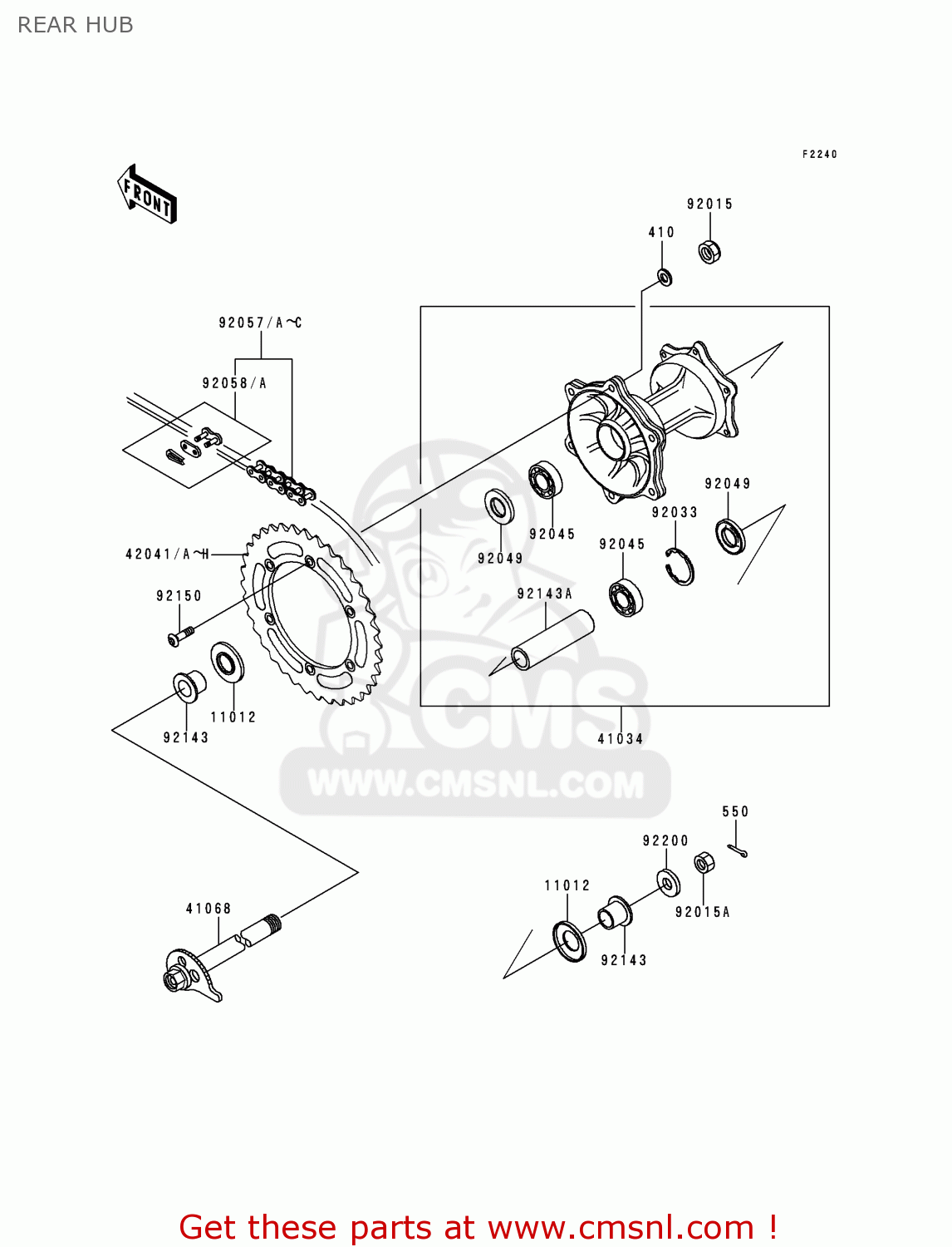 REAR HUB KDX200-H5 1999 USA