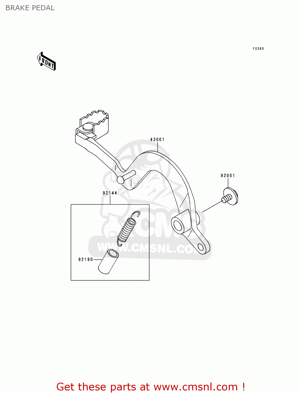 BRAKE PEDAL KDX200-H5 1999 USA