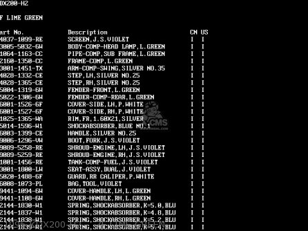1996 KDX200-H2    7F LIME GREEN - KDX200-H5 1999 USA