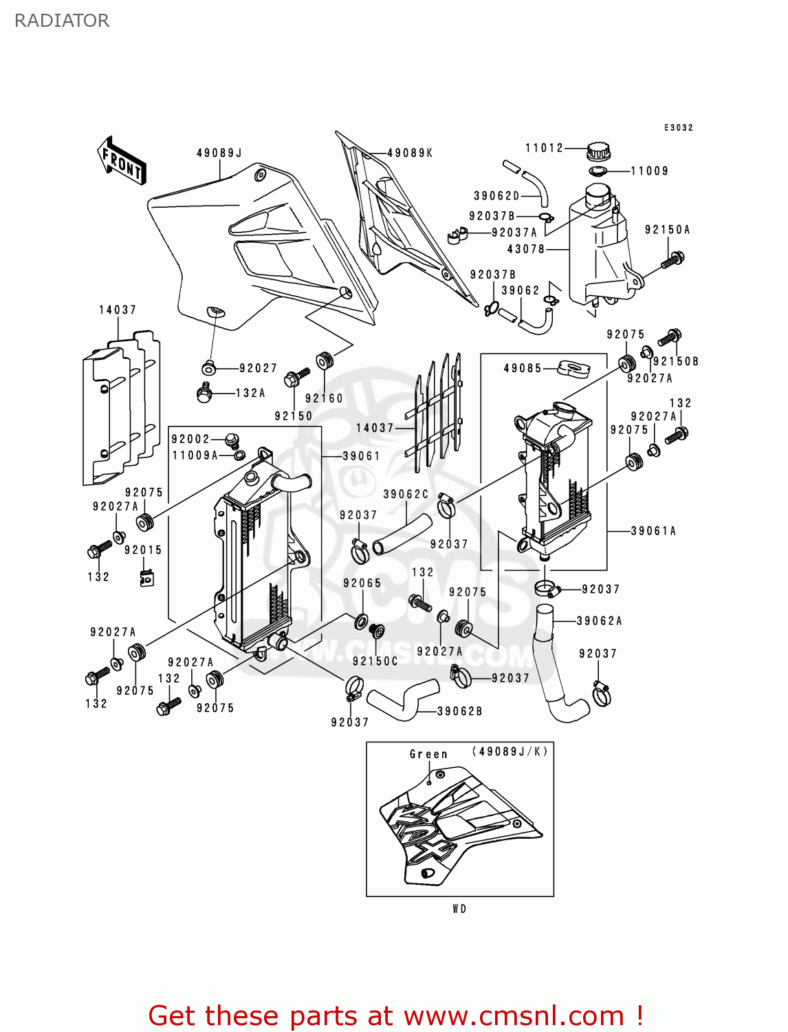 RADIATOR KDX200-H6 2000 EUROPE