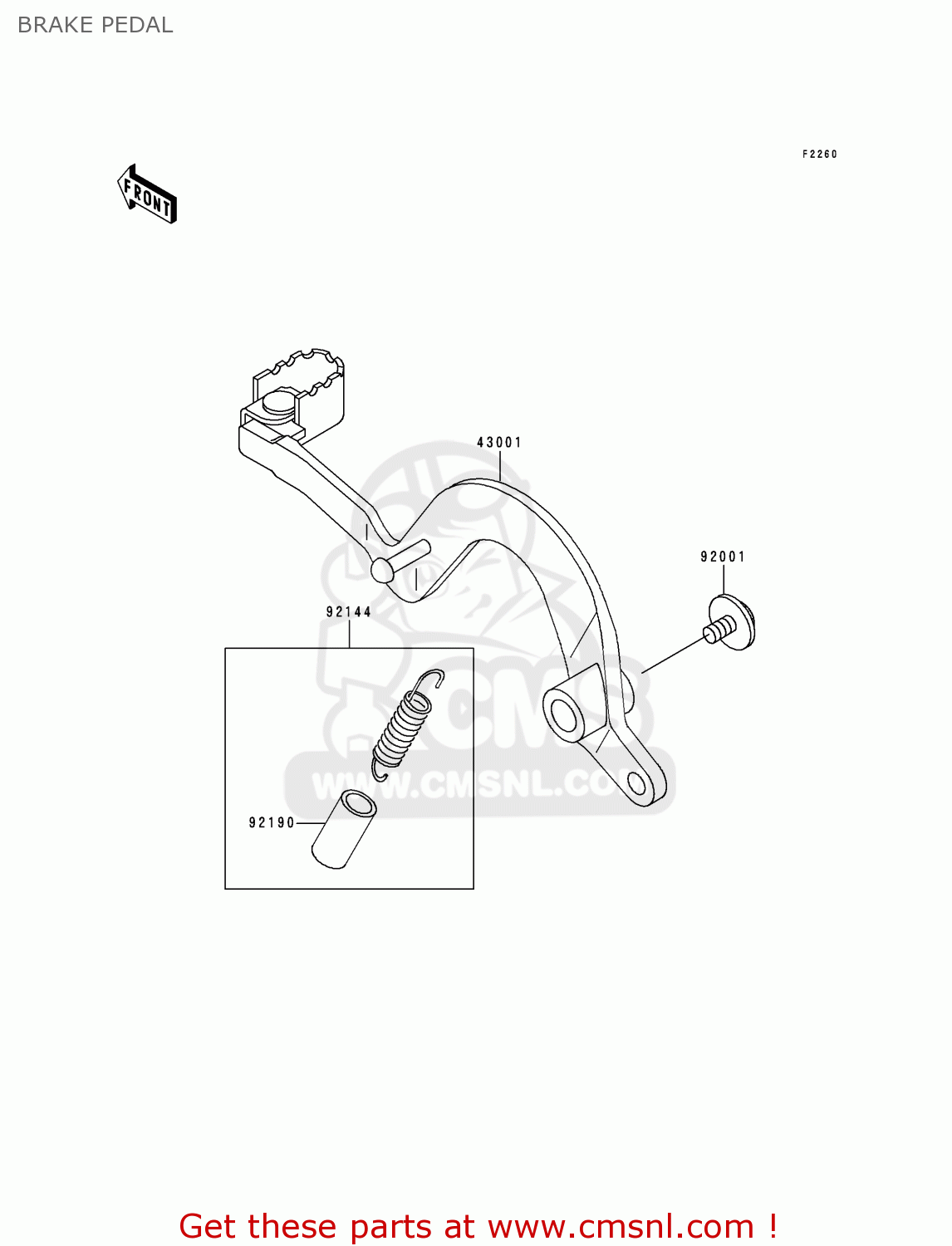 BRAKE PEDAL KDX200-H6 2000 EUROPE