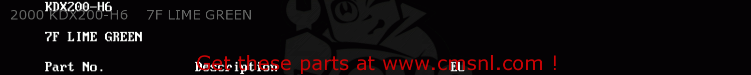 2000 KDX200-H6    7F LIME GREEN KDX200-H6 2000 EUROPE