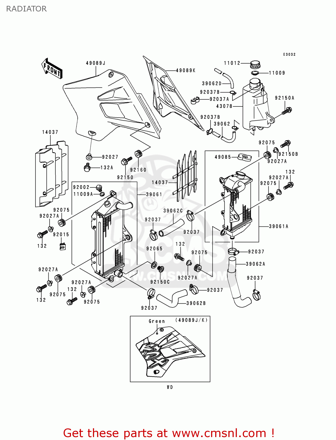 RADIATOR KDX200-H6 2000 USA