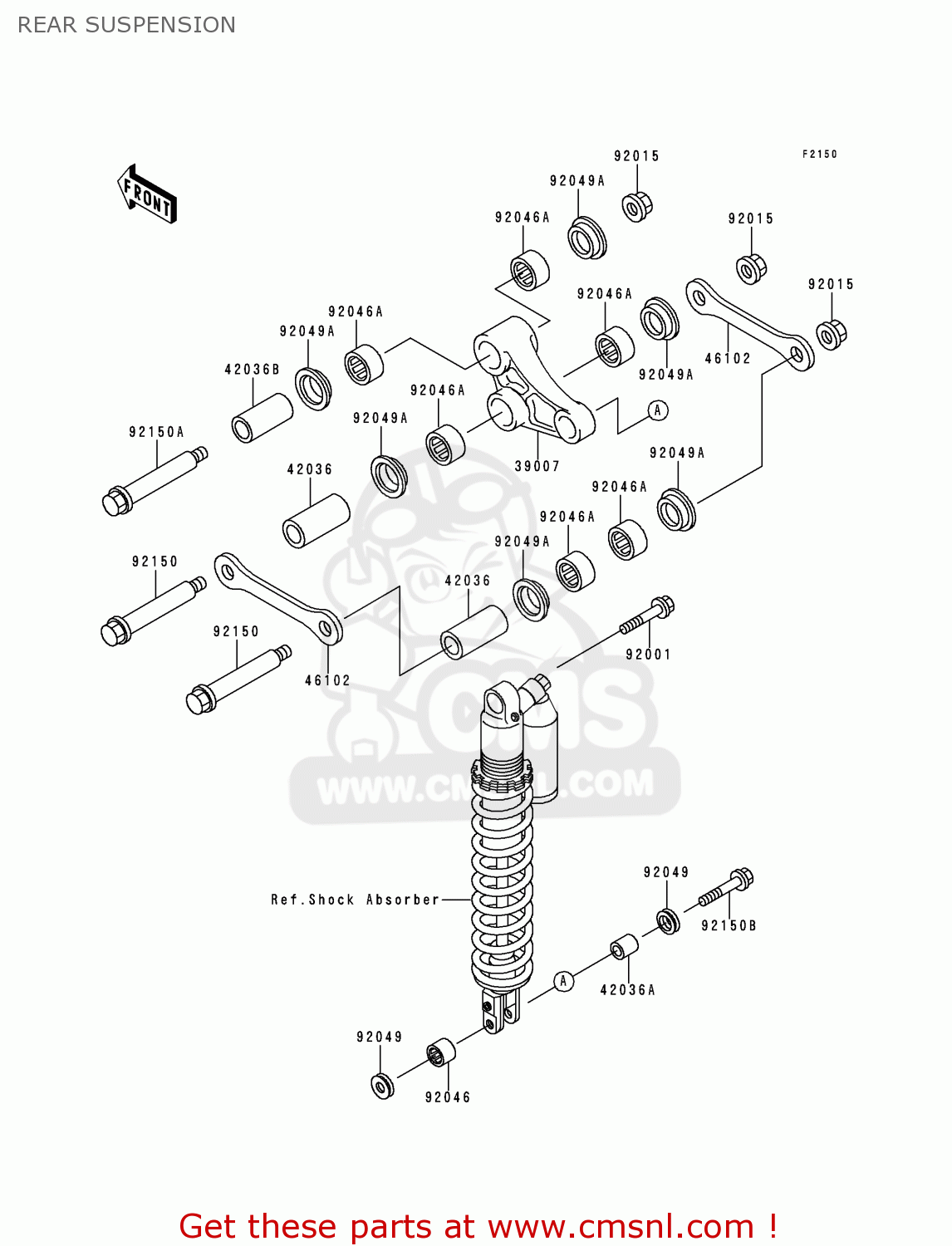 REAR SUSPENSION KDX200-H6 2000 USA