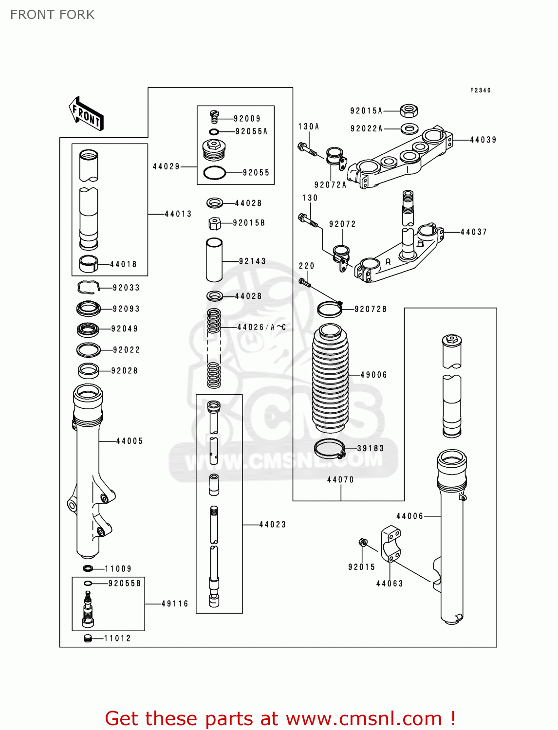 FRONT FORK KDX200-H6 2000 USA
