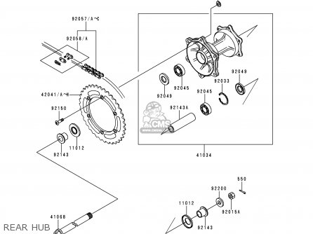 REAR HUB - KDX200-H6 2000 USA