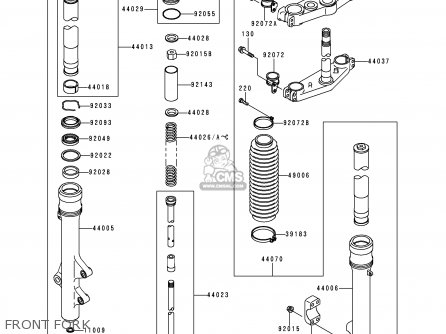 FRONT FORK - KDX200-H6 2000 USA
