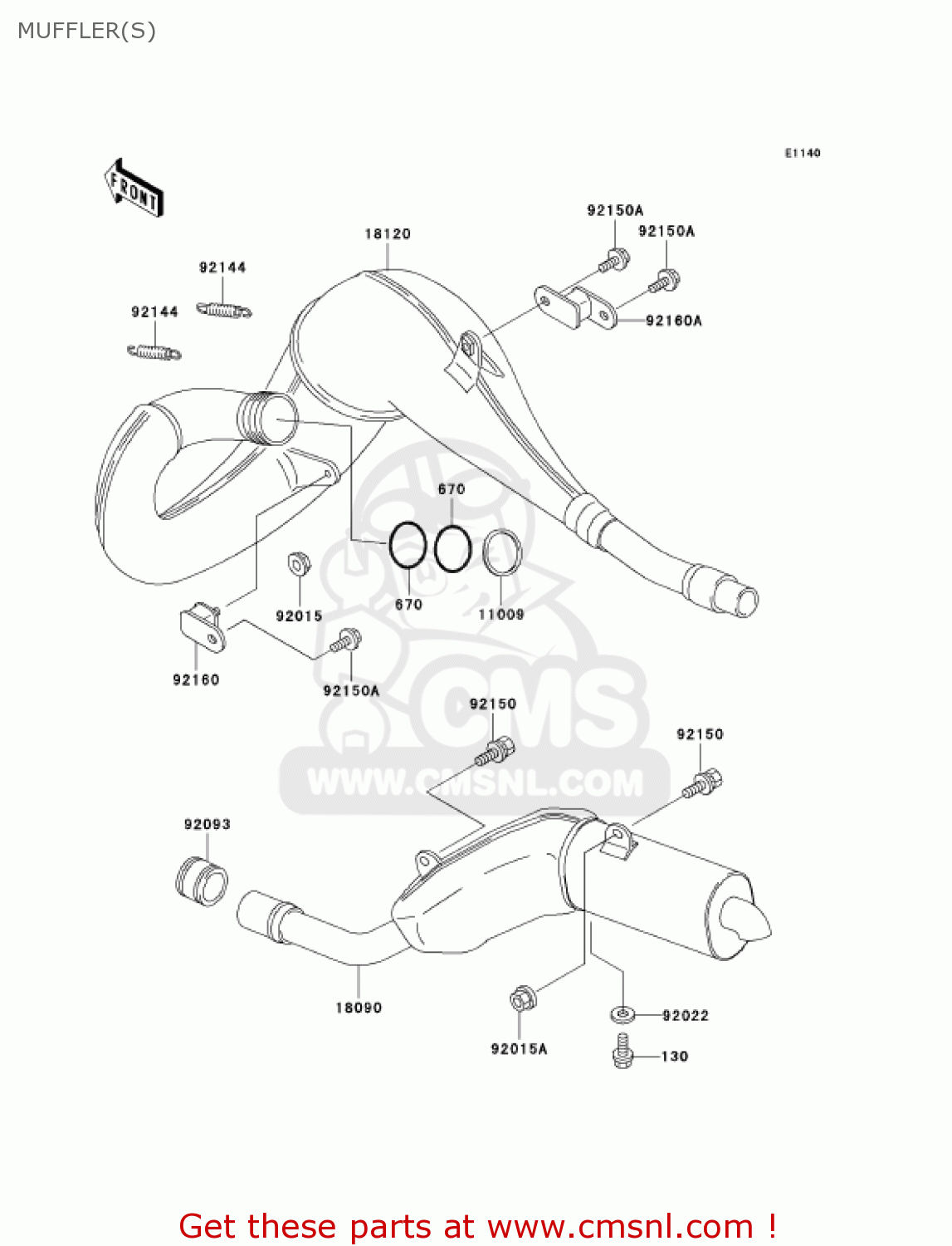 MUFFLER(S) KDX200-H7 KDX200 2001 USA