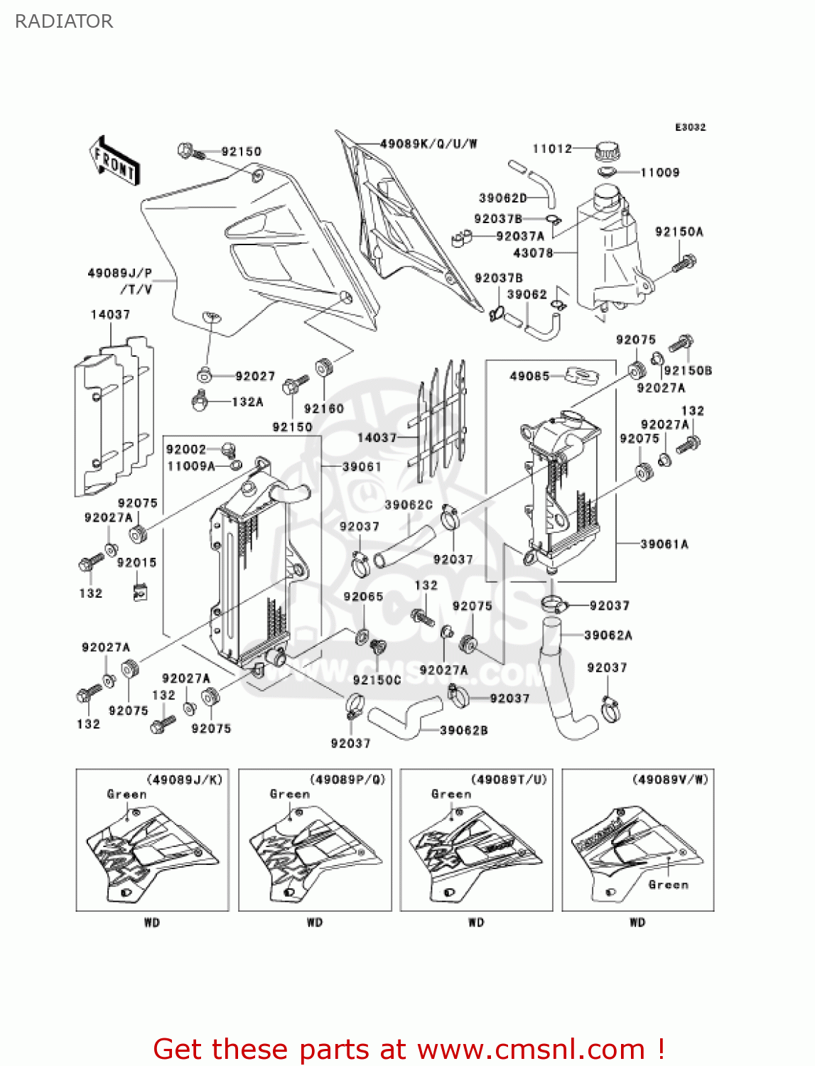 RADIATOR KDX200-H7 KDX200 2001 USA