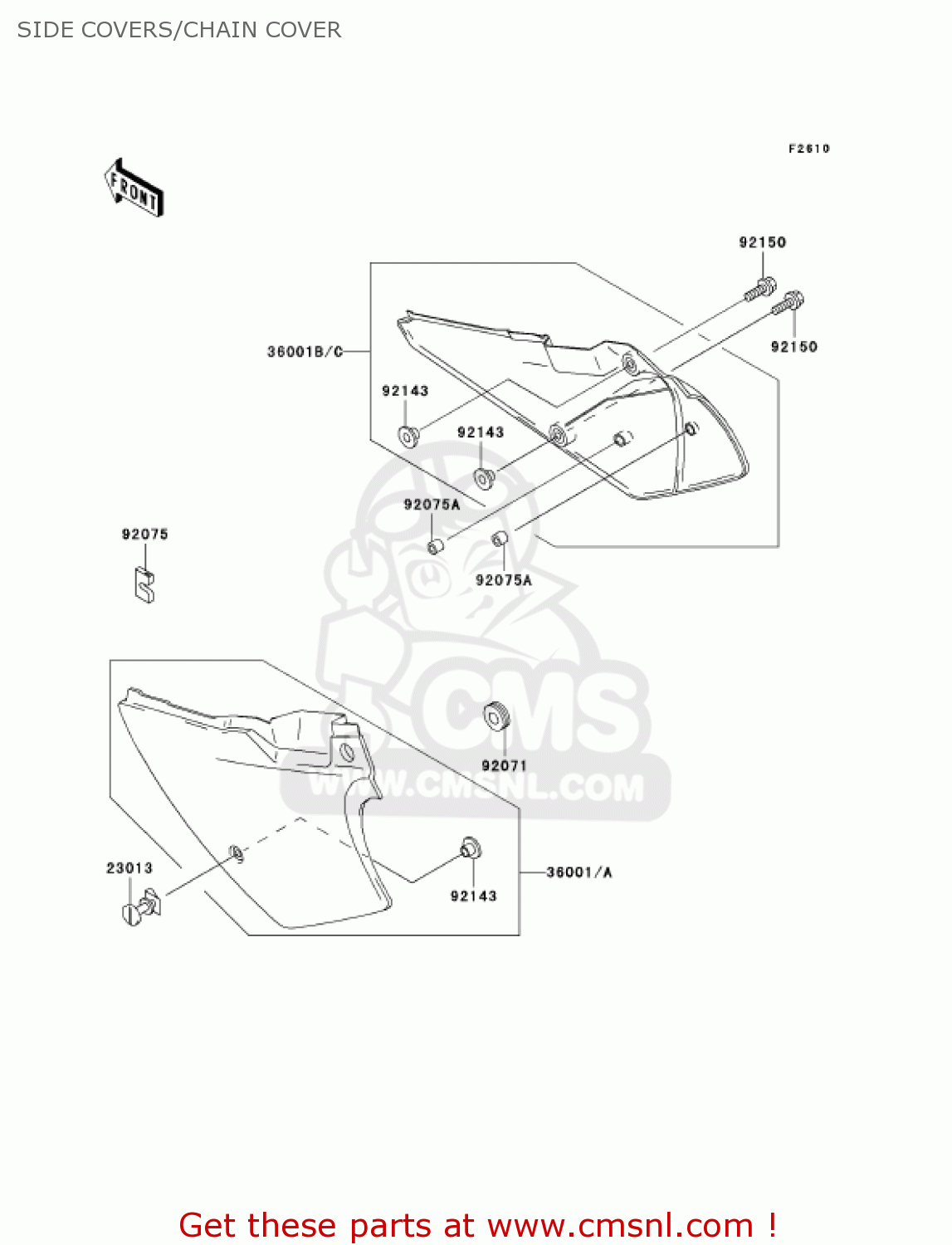 SIDE COVERS/CHAIN COVER KDX200-H7 KDX200 2001 USA
