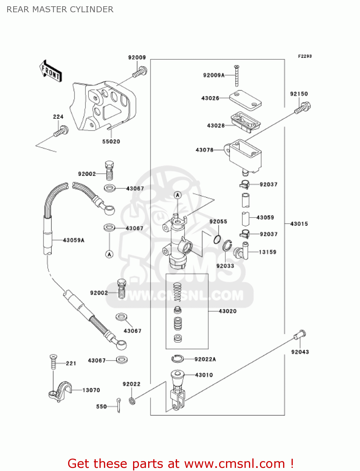 REAR MASTER CYLINDER KDX200-H7 KDX200 2001 USA
