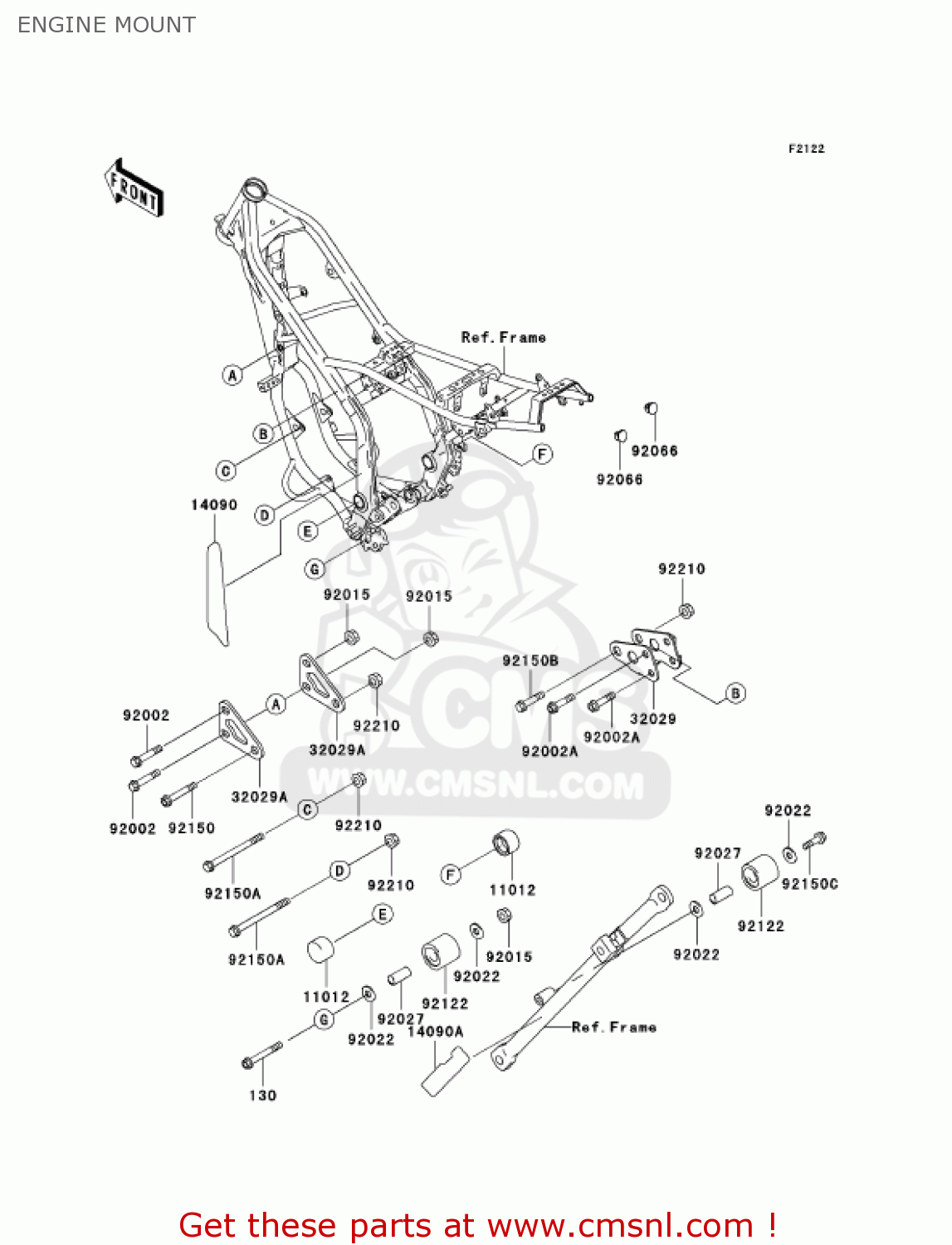 ENGINE MOUNT KDX200-H7 KDX200 2001 USA