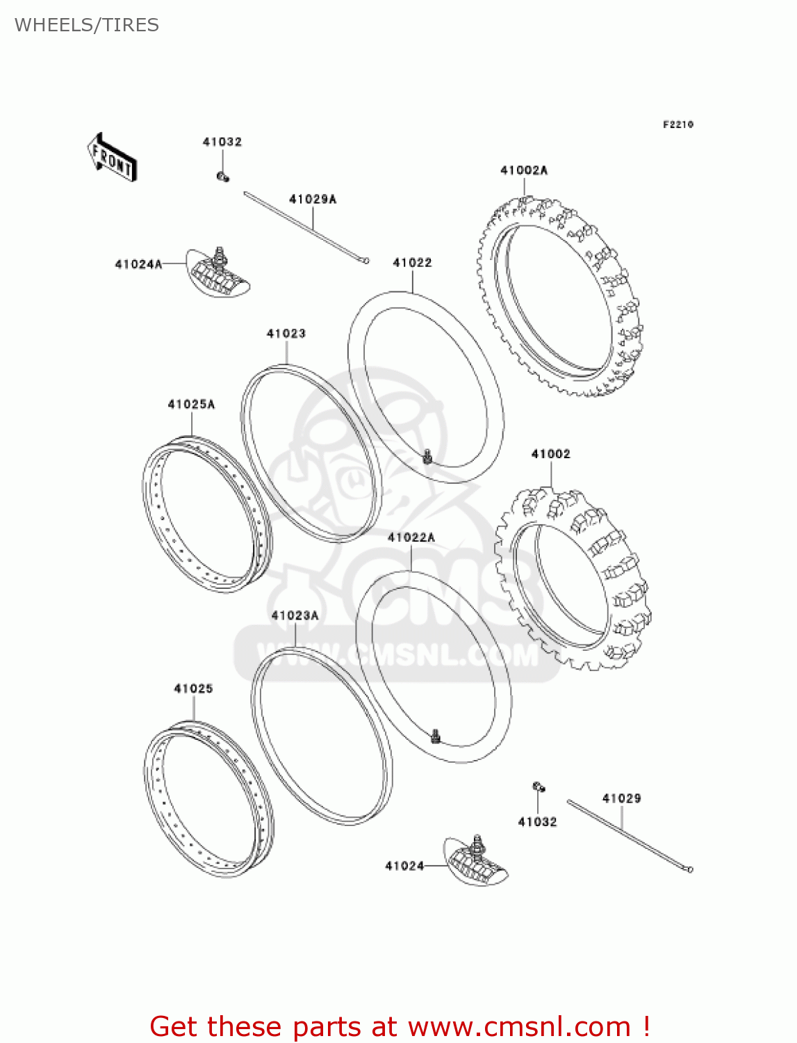 WHEELS/TIRES KDX200-H7 KDX200 2001 USA