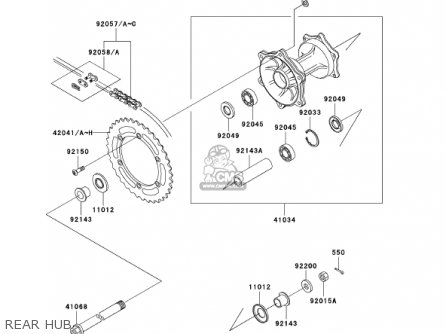 REAR HUB - KDX200-H7 KDX200 2001 USA