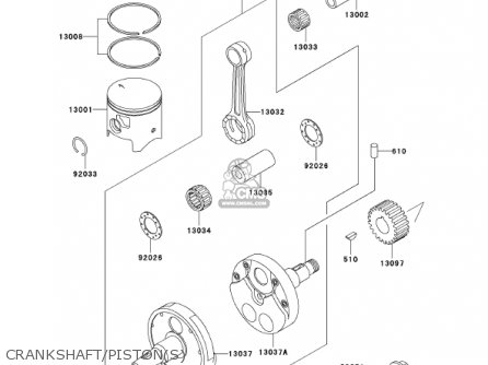 CRANKSHAFT/PISTON(S) - KDX200-H7 KDX200 2001 USA