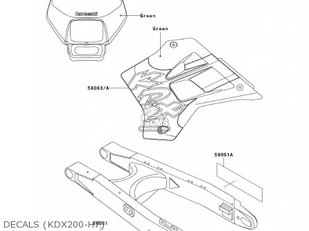 DECALS (KDX200-H7) - KDX200-H7 KDX200 2001 USA