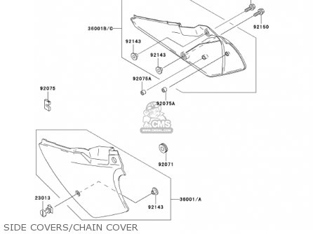 SIDE COVERS/CHAIN COVER - KDX200-H7 KDX200 2001 USA