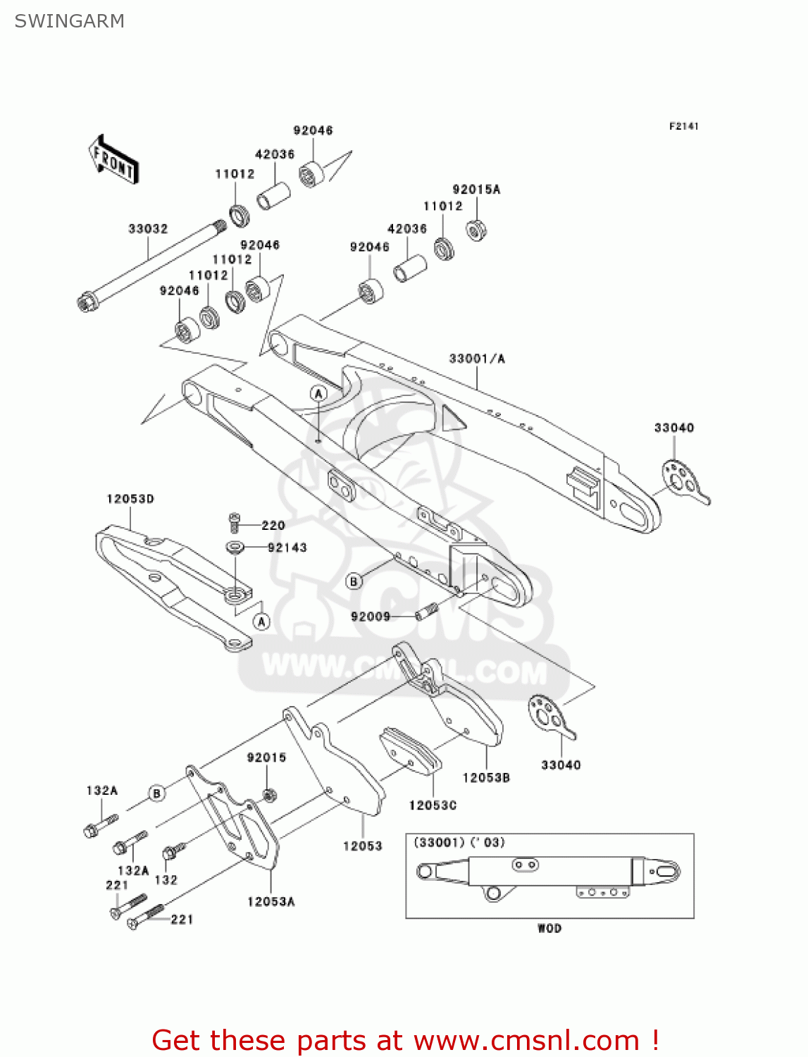 SWINGARM KDX200-H8 KDX200 2002 USA