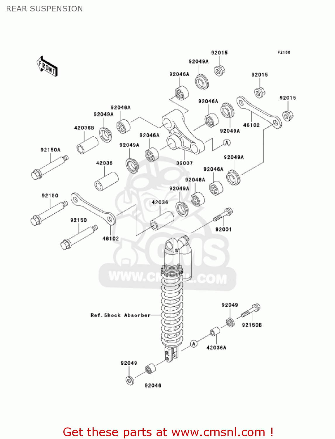 REAR SUSPENSION KDX200-H8 KDX200 2002 USA
