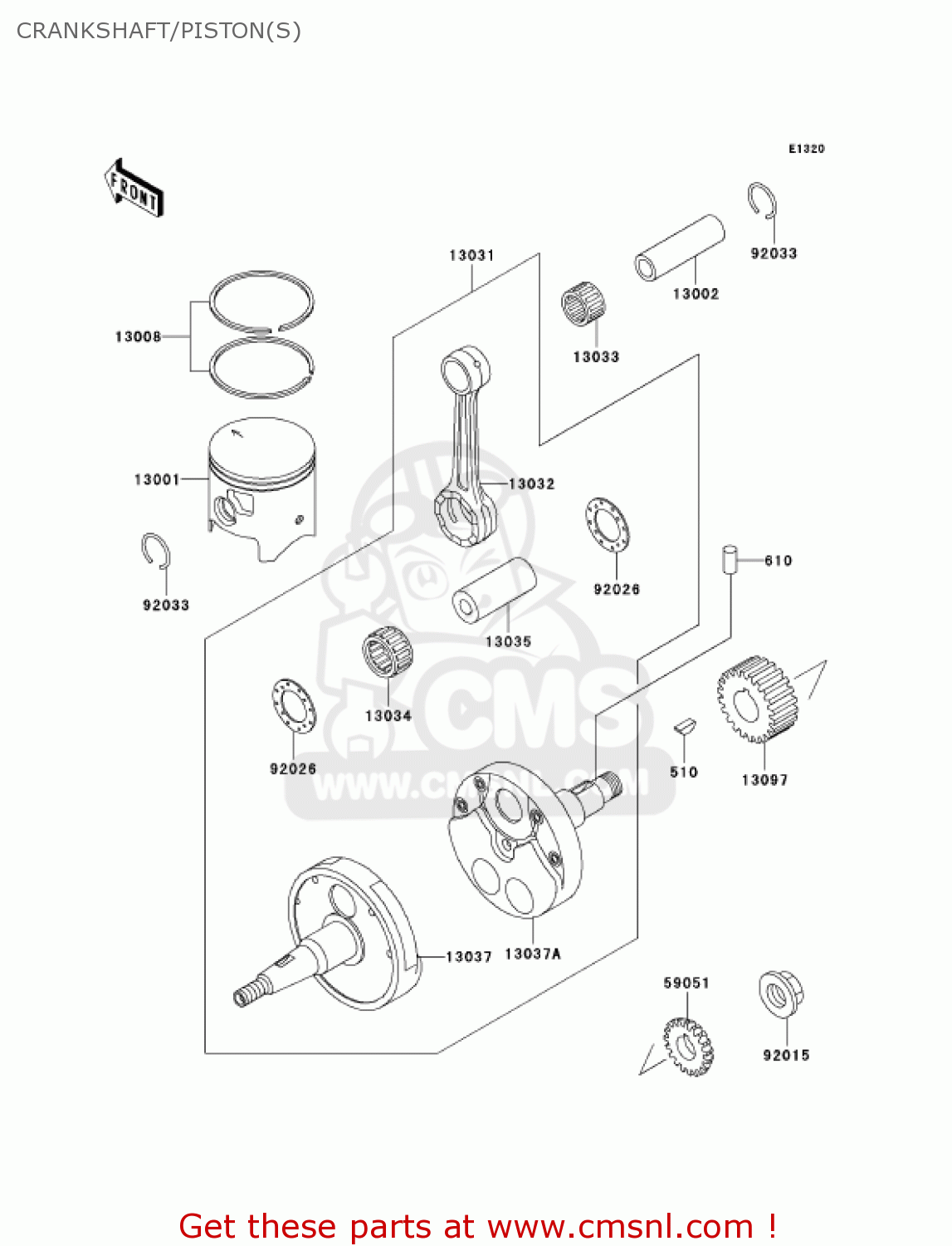 CRANKSHAFT/PISTON(S) KDX200-H8 KDX200 2002 USA
